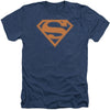 Navy & Orange Shield Adult Heather 40% Poly T-shirt