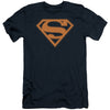 Navy & Orange Shield Adult Slim Fit Slim Fit T-shirt