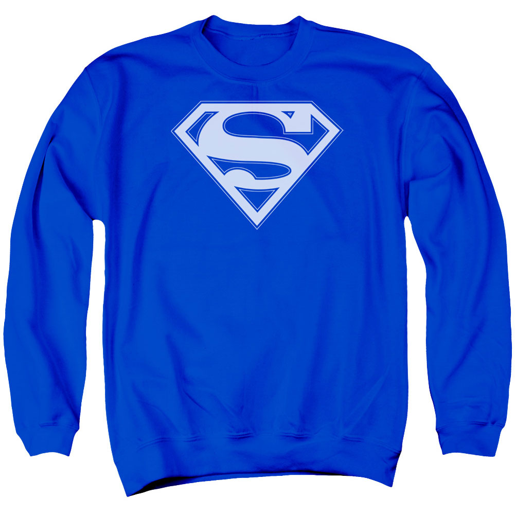 Superman Blue &amp; White Shield Adult Sweatshirt