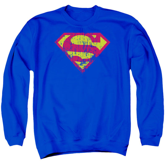 Superman Classic Logo Distressed Adult Sweatshirt