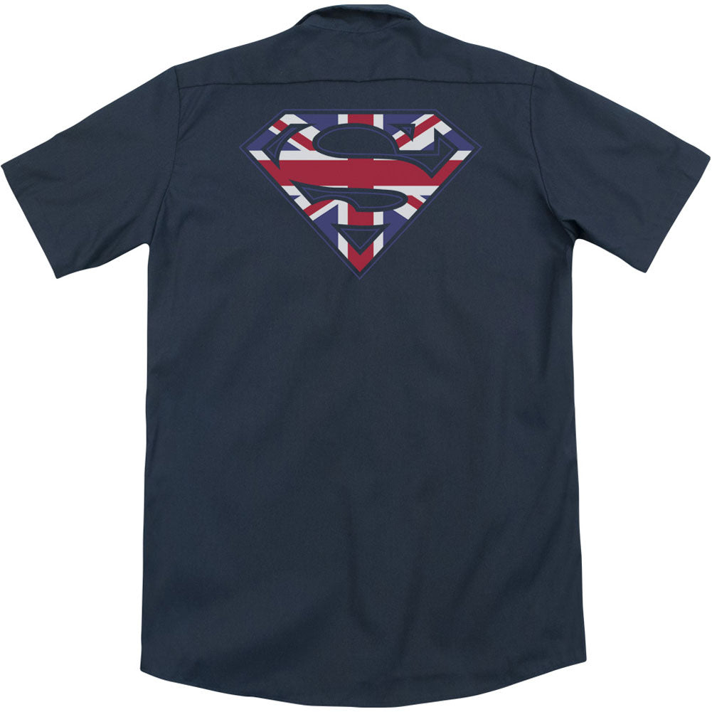 Superman Great Britian Shield (Back Print) Workshirt