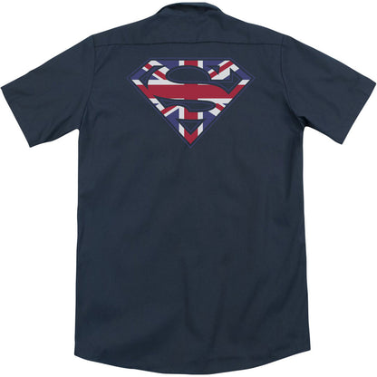 Superman Great Britian Shield (Back Print) Workshirt