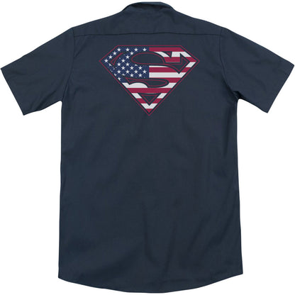 Superman U S Shield (Back Print) Workshirt