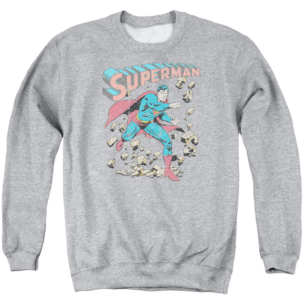 Superman Mad At Rocks Adult Sweatshirt