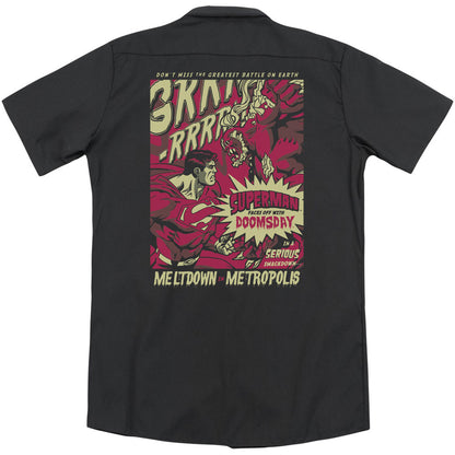 Superman Metropolis Meltdown (Back Print) Workshirt