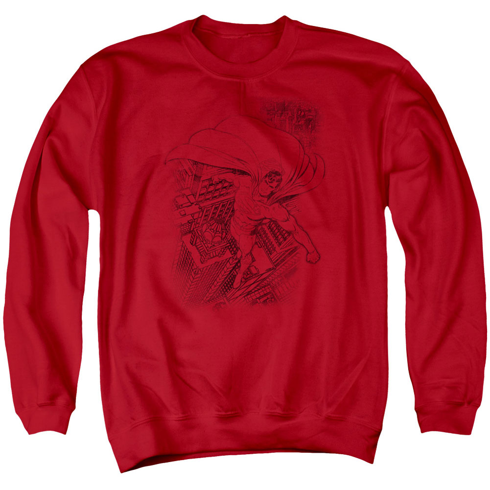 Superman In The City Adult Sweatshirt