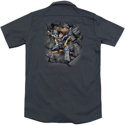 Superman Break On Through (Back Print) Workshirt