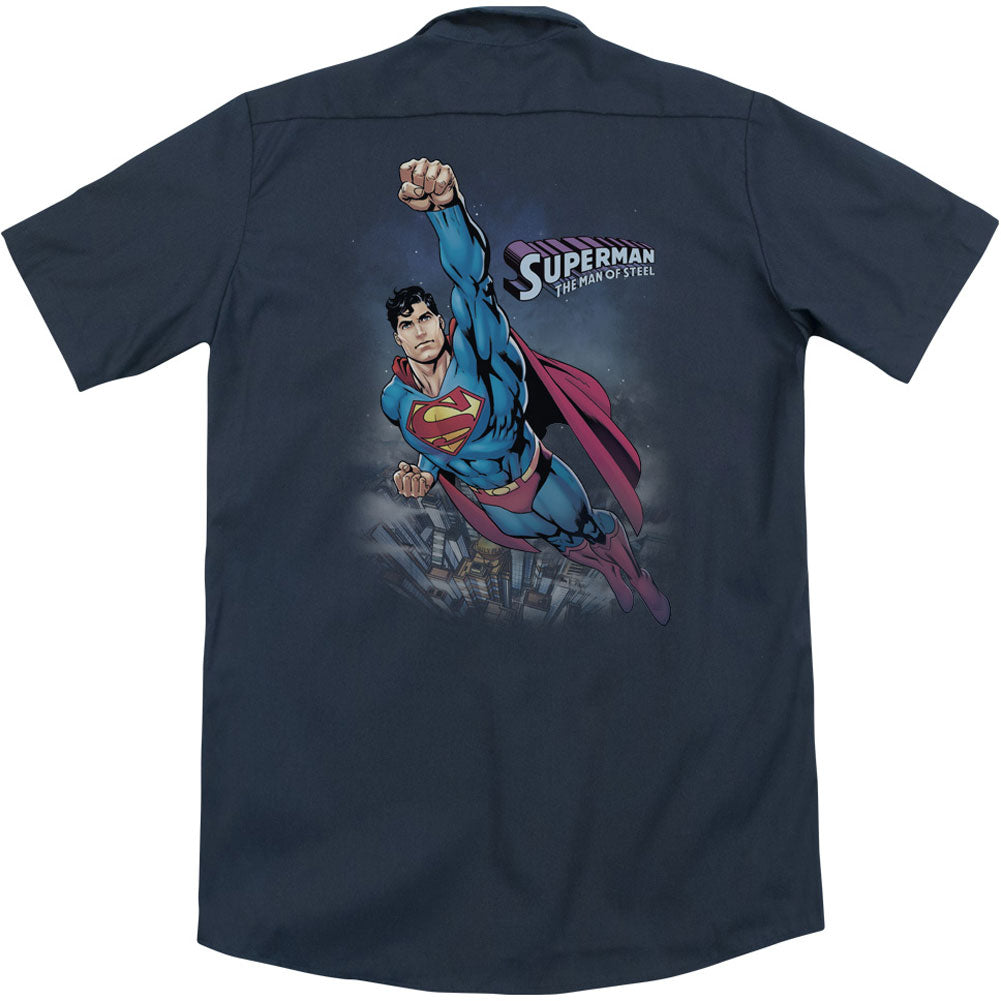 Superman Twilight Flight (Back Print) Workshirt