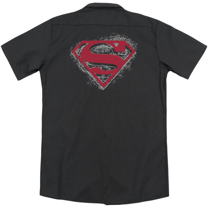 Superman Hardcore Noir Shield (Back Print) Workshirt