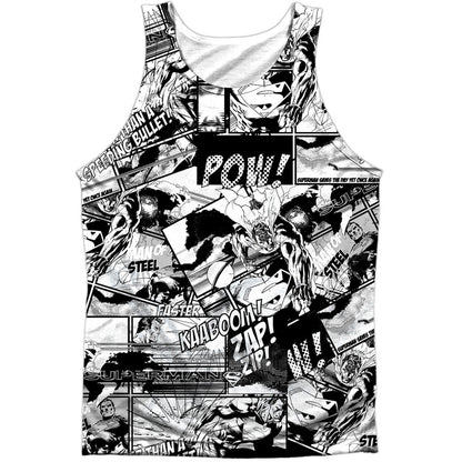 Comic Strips 100% Poly Mens Tank