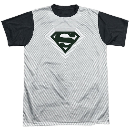 Superman Optical Stripes Black Back 100% Poly Sublimation T-shirt