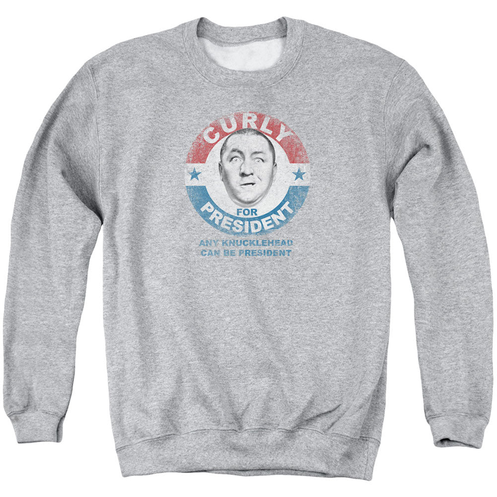 Three Stooges Curly For President Adult Sweatshirt