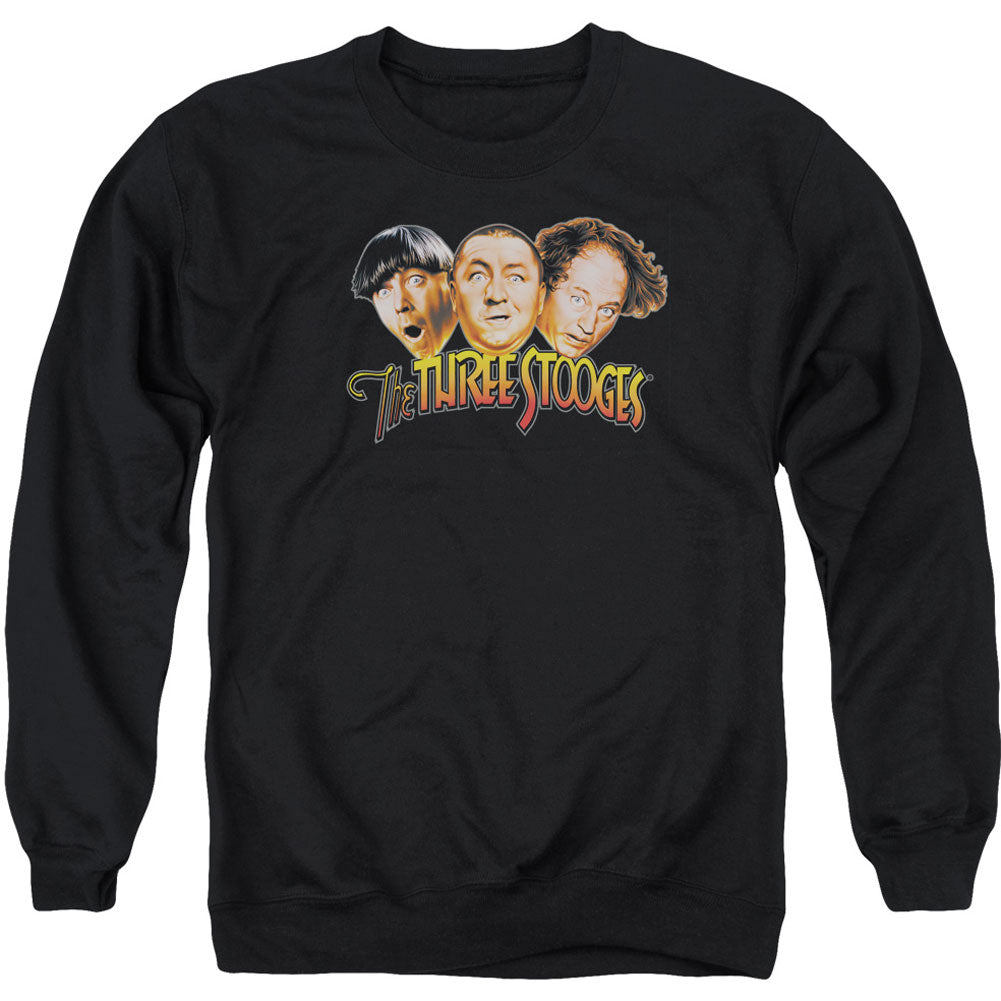 Three Stooges Three Head Logo Adult Sweatshirt
