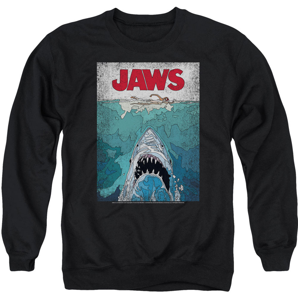 Jaws Lined Poster Adult Sweatshirt