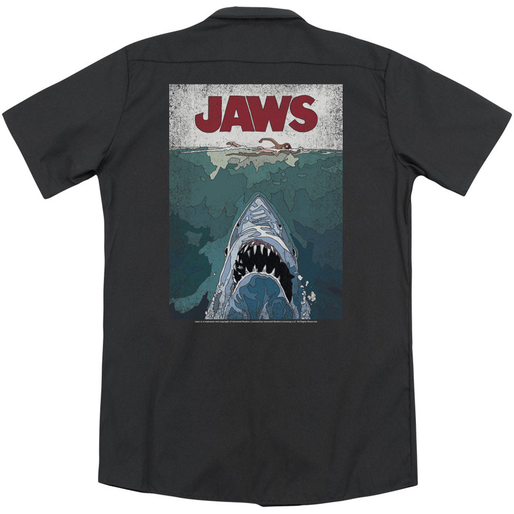 Jaws Lined Poster(Back Print) Workshirt