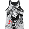 T Rex Head Black Back Mens Tank