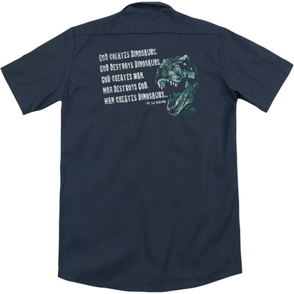 Jurassic Park God Creates Dinosaurs (Back Print) Workshirt