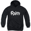 Faith Logo Youth 50% Poly Hooded Sweatshirt