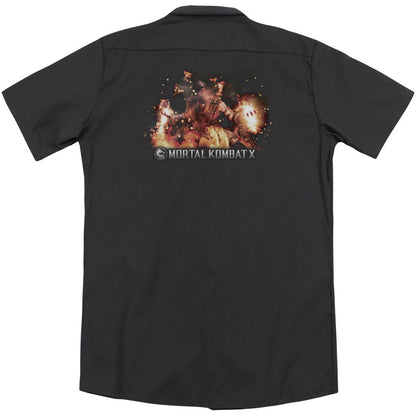 Mortal Kombat X Scorpio Flames (Back Print) Workshirt