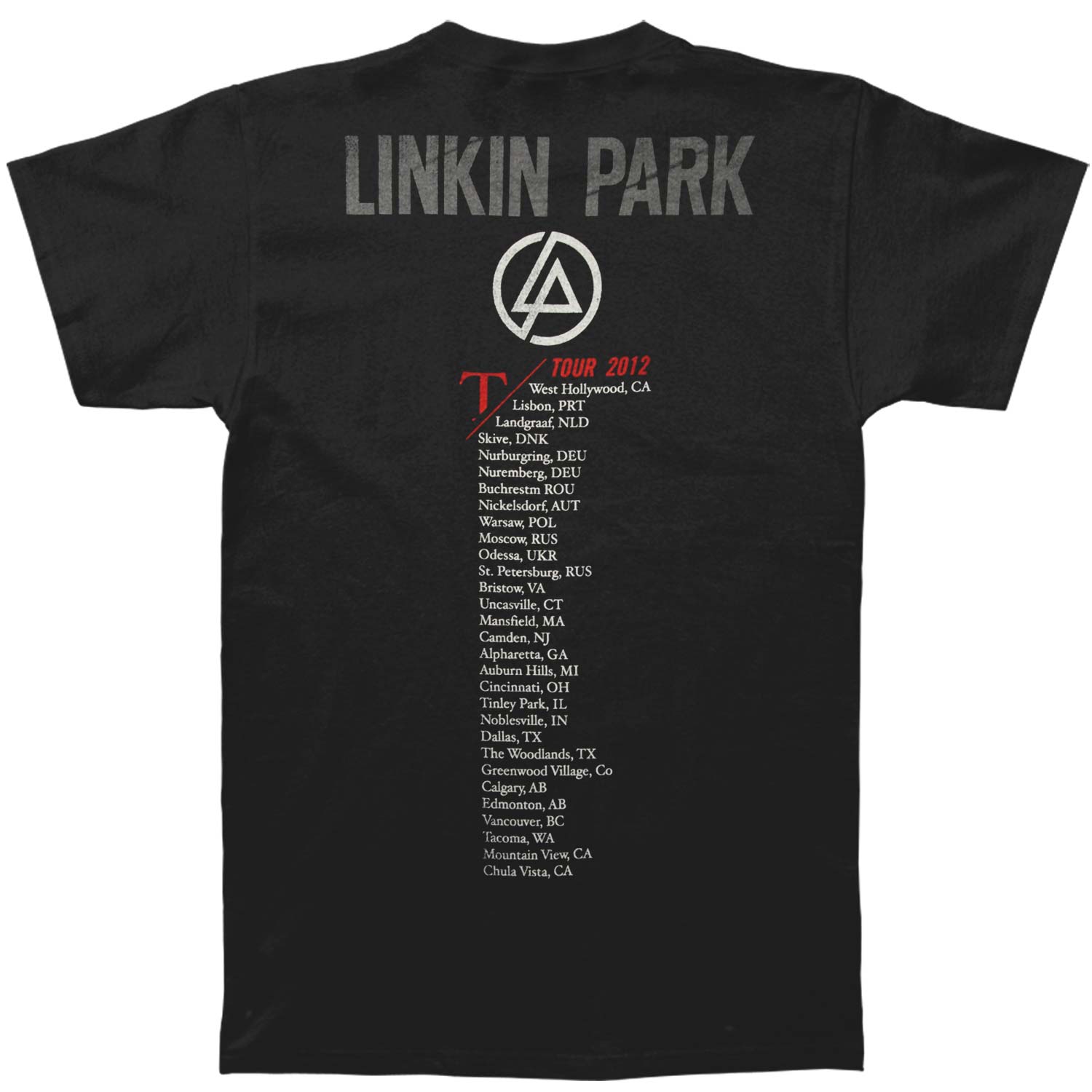Linkin Park Tour 2012 T-shirt