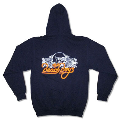 Beach Boys Pocket Logo Zippered Hooded Sweatshirt