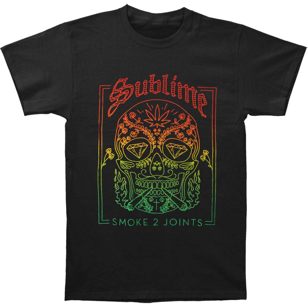Sublime Smoke 2 Joints Skull Mens Soft T Slim Fit T-shirt