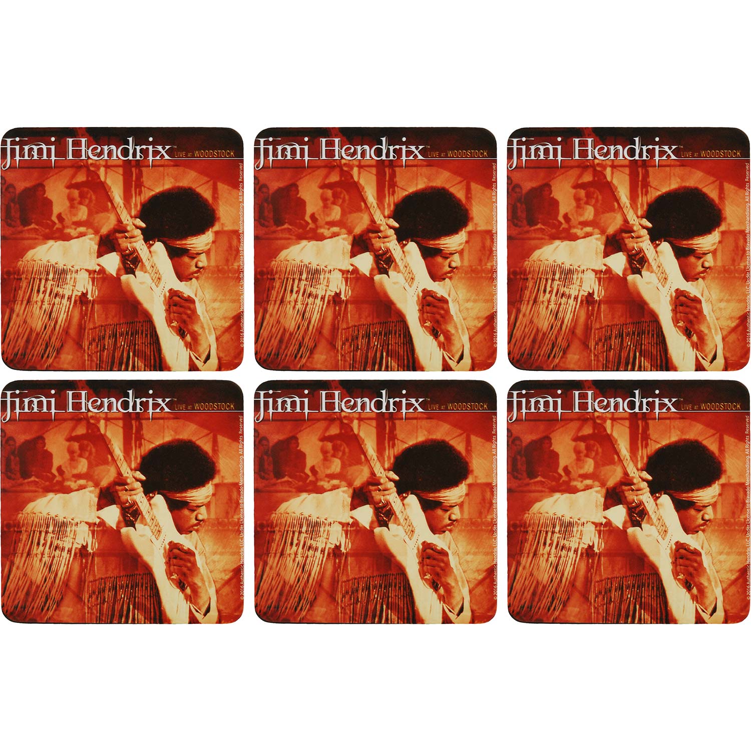 Jimi Hendrix Woodstock Coaster Set