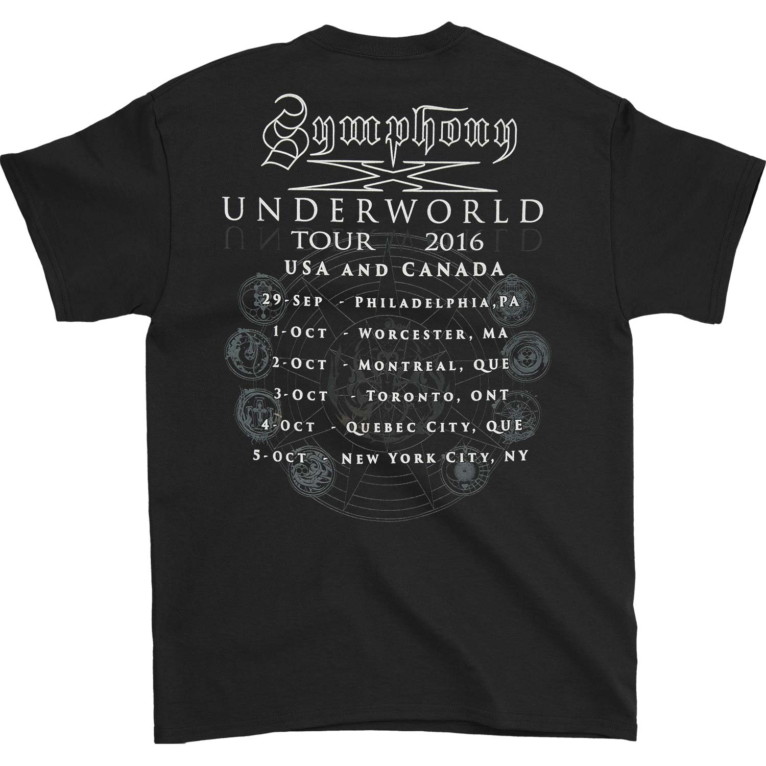 Symphony X Underworld Ship 2016 Tour T-shirt