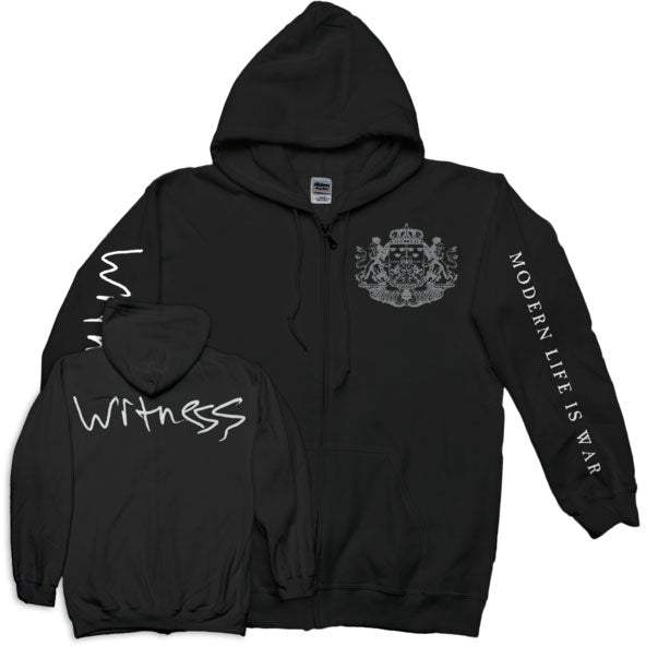 Modern Life Is War Crest Zippered Hooded Sweatshirt