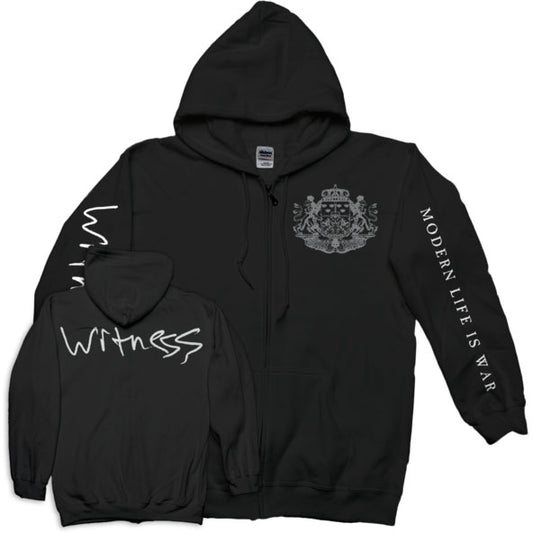 Modern Life Is War Crest Zippered Hooded Sweatshirt