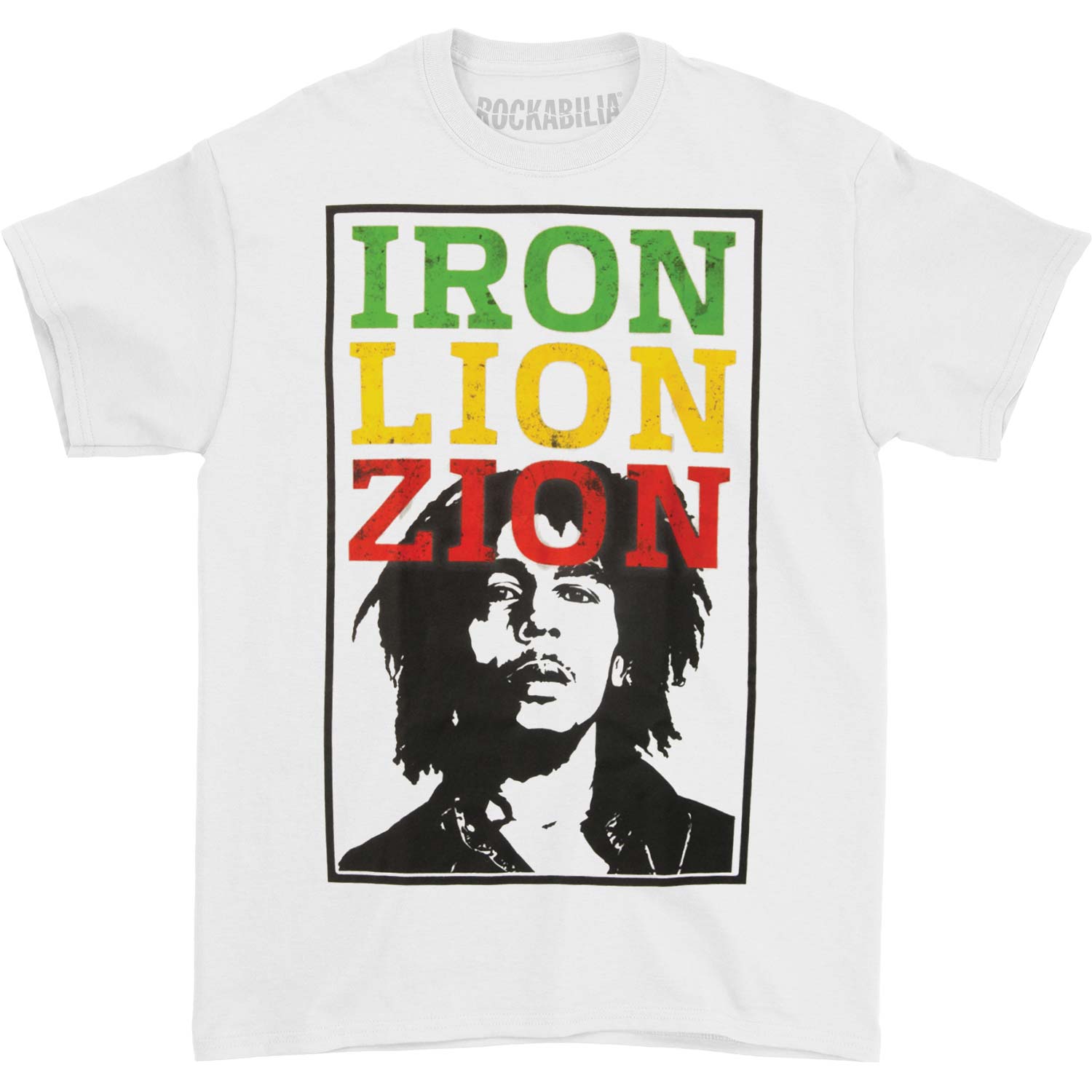 Bob Marley Iron Distressed Letters T-shirt