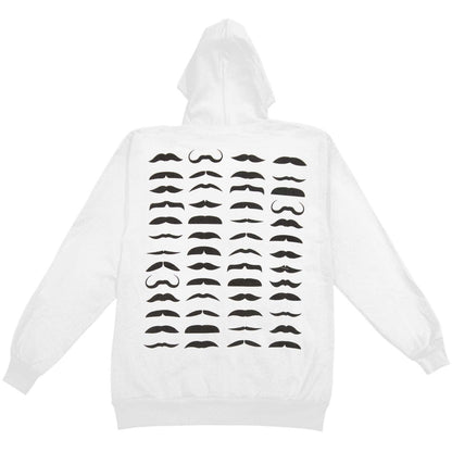 Mustaches Zippered Hooded Sweatshirt