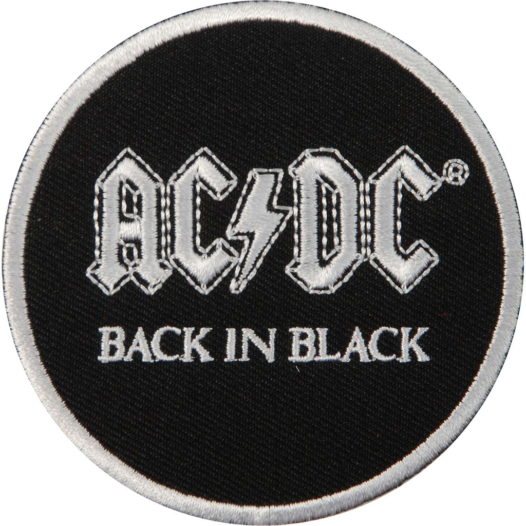AC/DC Back in Black Embroidered Patch 375708 | Rockabilia Merch Store