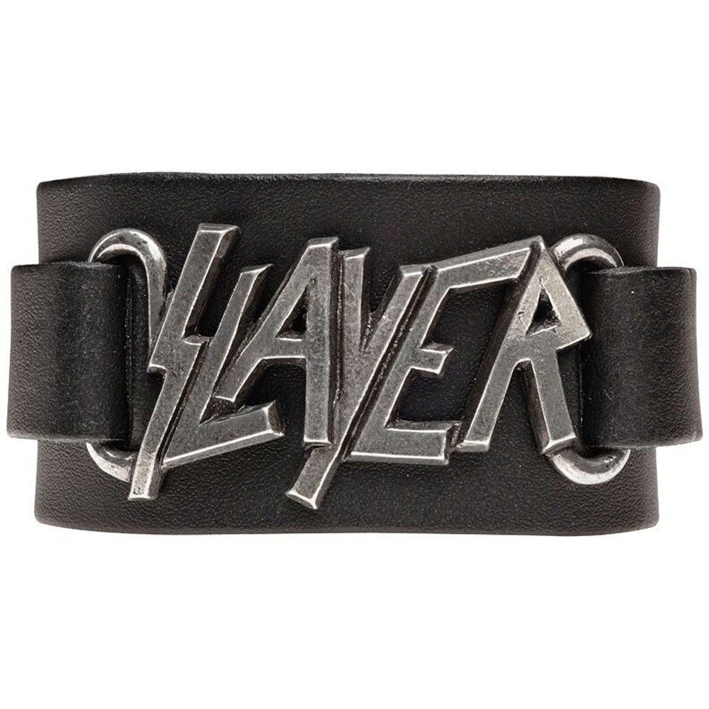 Slayer Logo Leather Wriststrap Wristband