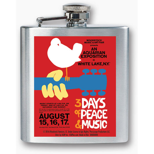 Woodstock 3 Days Poster Flask