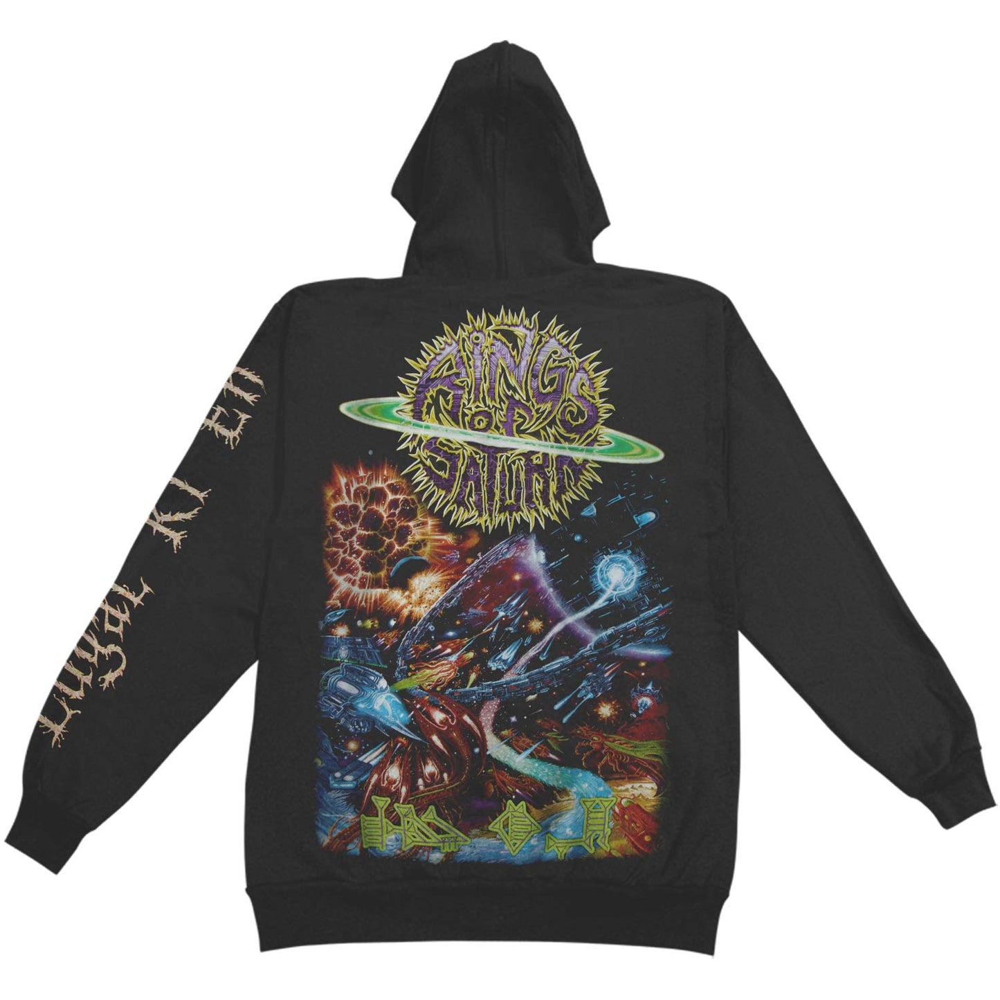 Rings Of Saturn Saturn Ship Zippered Hooded Sweatshirt
