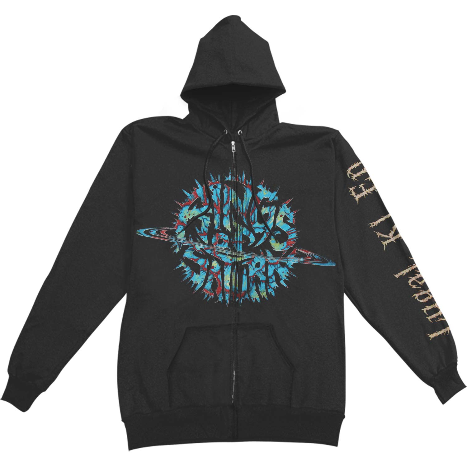 Rings Of Saturn Saturn Ship Zippered Hooded Sweatshirt