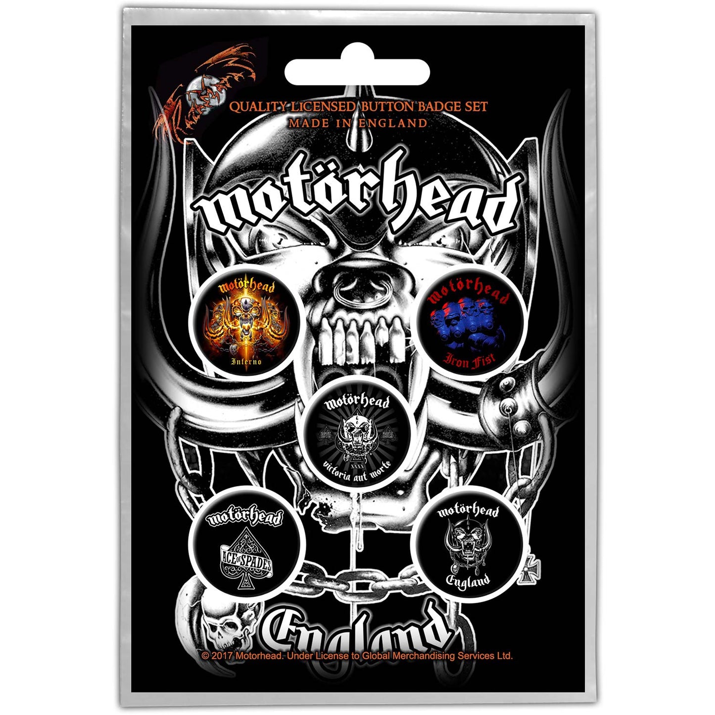 Motorhead England Button Badge Pack Collector Items
