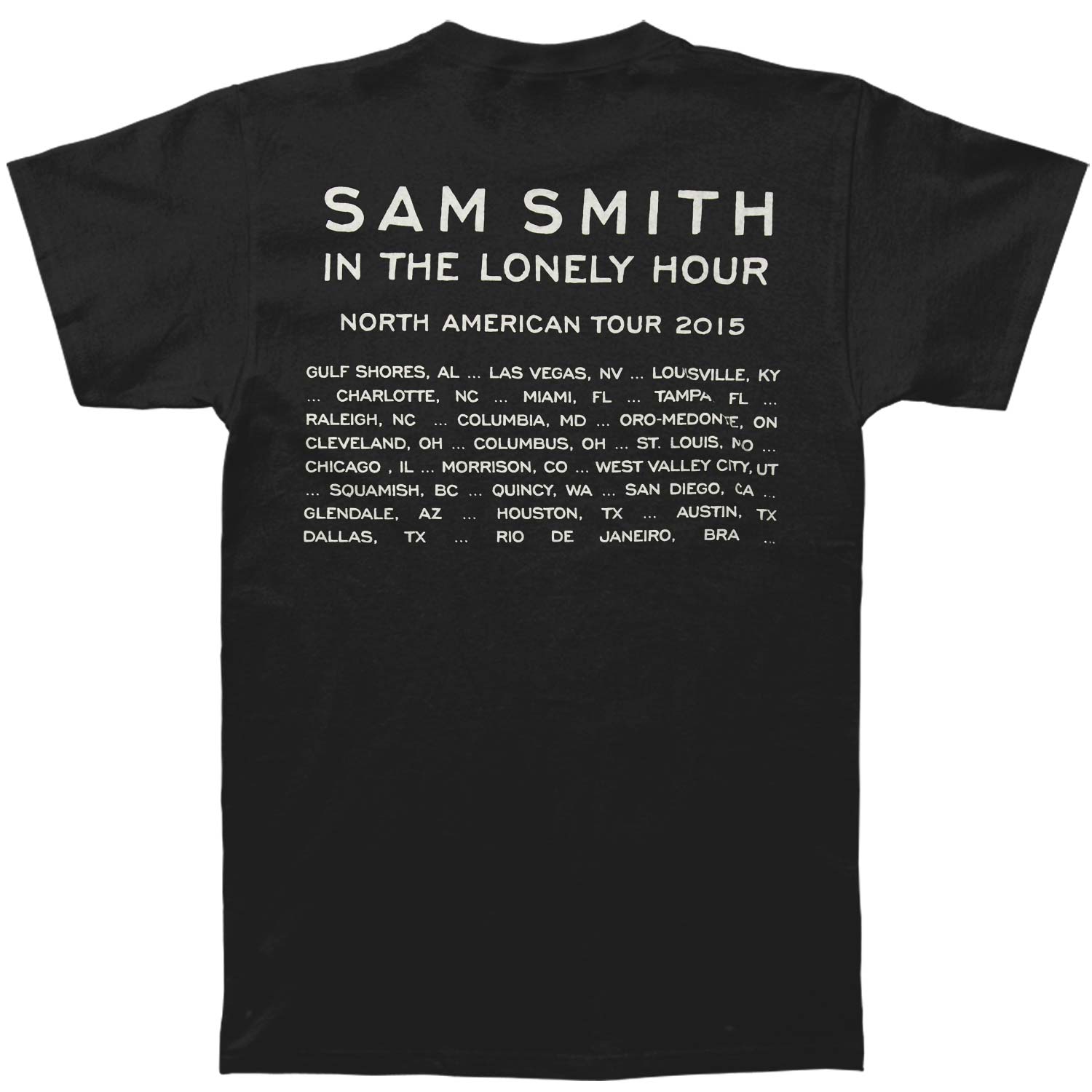 Sam Smith Lonely Hour 2015 Tour T-shirt