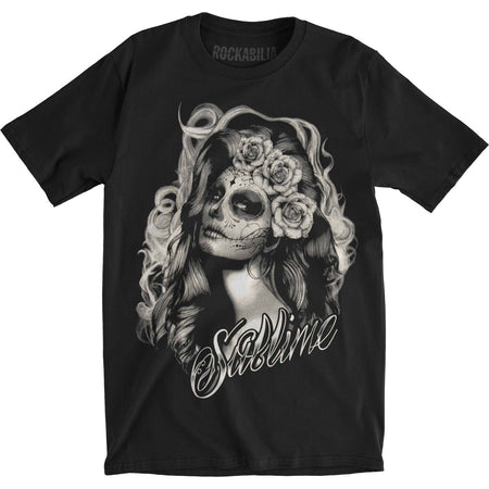 Women's Sugar Skull Jrs V Neck Tee Clothing - Inked Shop