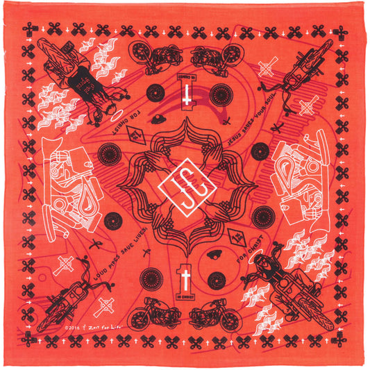 Orange Christian Biker Bandana