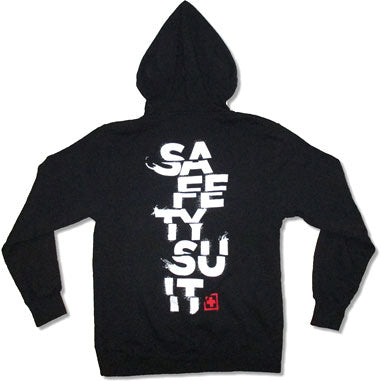 Red Cross Zippered Hooded Sweatshirt