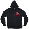 Red Cross Zippered Hooded Sweatshirt