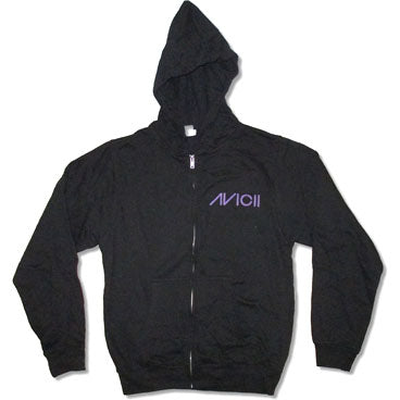 Avicii Purple Logo Zippered Hooded Sweatshirt