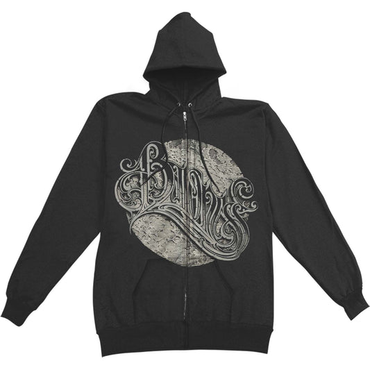 Silver Circle Zippered Hooded Sweatshirt