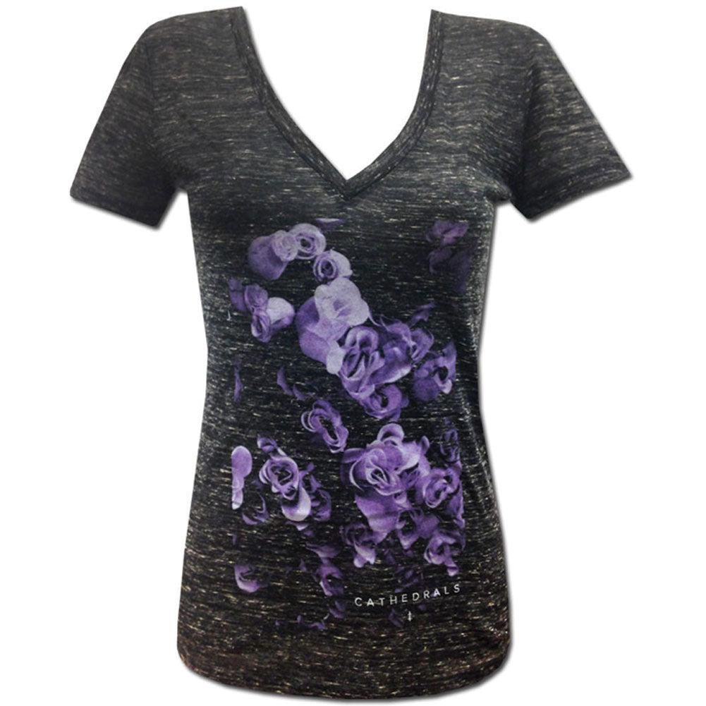 Cathedrals Flowers V-Neck Junior Top