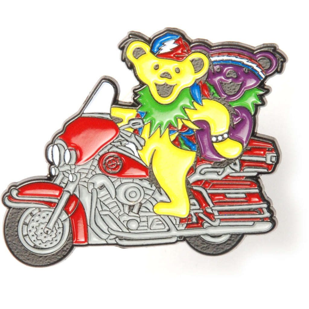 Grateful Dead Motorcycle Bears Pewter Pin Badge