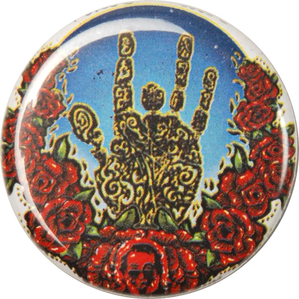 Hand & Roses Button