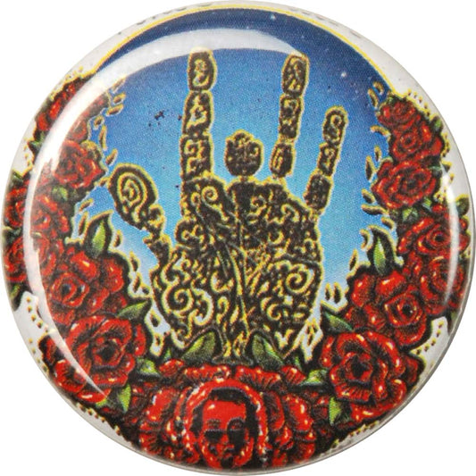 Hand & Roses Button