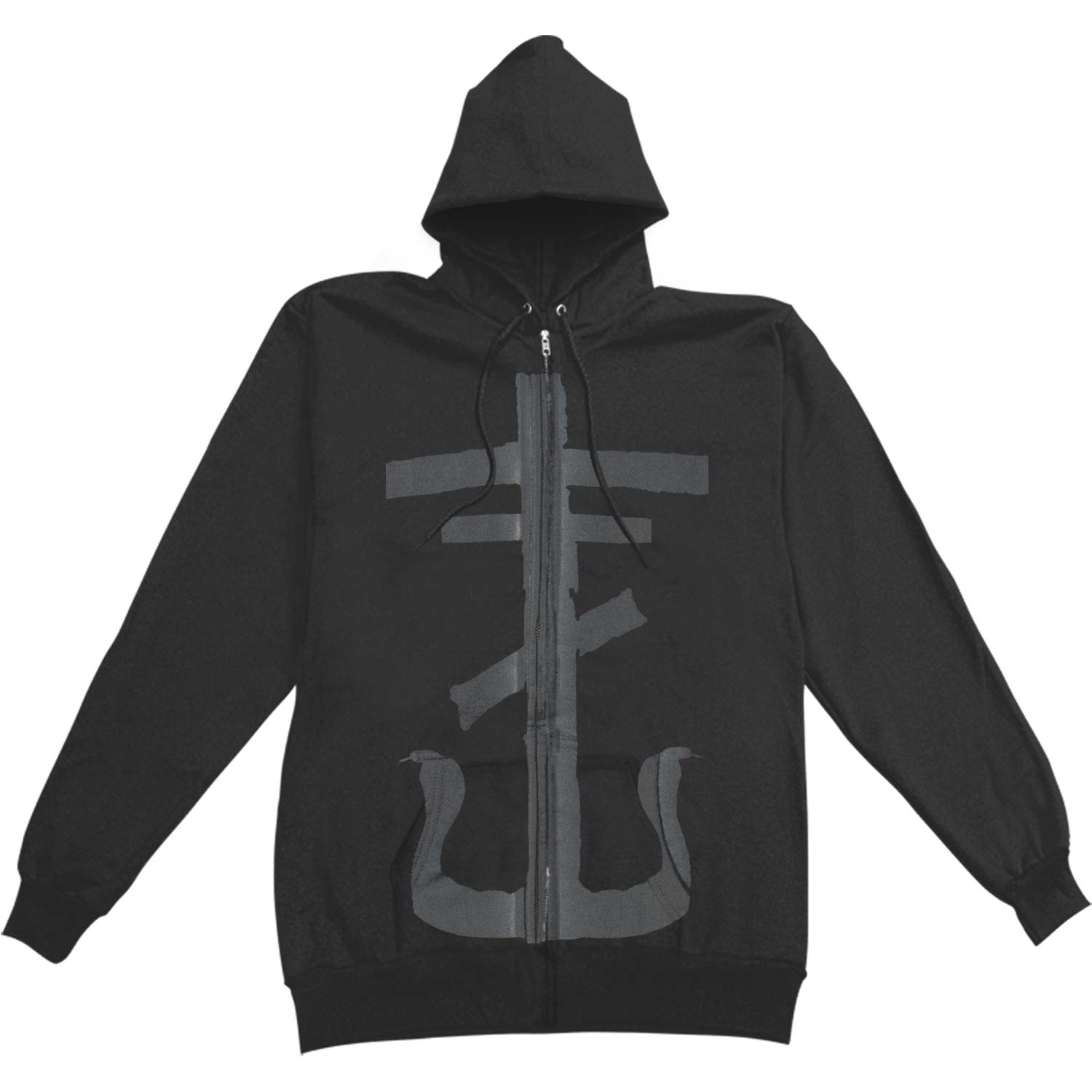Cross Zippered Hooded Sweatshirt